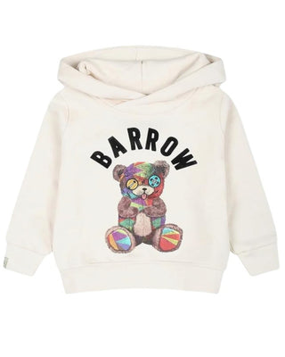 Barrow Felpa avorio con cappuccio e stampa F4BKUNHS121