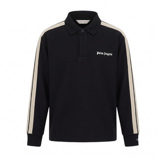 Palm Angels Polo Nera A Maniche Lunghe F6PAJBPO023/110 Per Bambino