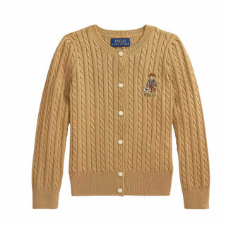 Polo Ralph Lauren Cardigan Beige A Trecce 312919829501 Per Bambina
