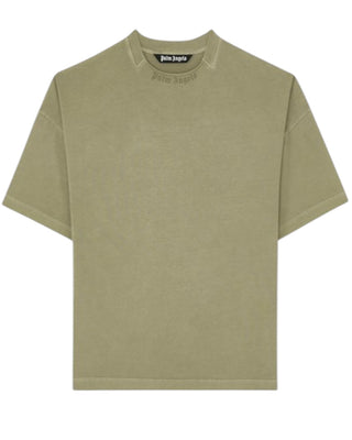Palm Angels T-shirt verde oversize con logo PMAA10HF25JER0015852