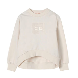 Elisabetta Franchi Felpa girocollo con logo e strass EGFE056.0