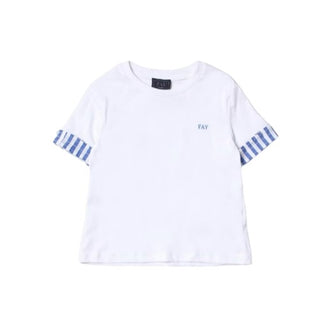 Fay T-Shirt mit Logo auf der Vorderseite FS8A01-Z1173