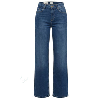 Mustang Jeans Madison Wide In Denim Blu Medio Per Donna 1017608/5000-782