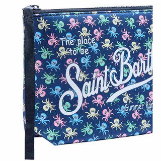 Mc2 Saint Barth Pochette Aline In Scuba Blu Con Stampa Polipetti ALIN001/00117L