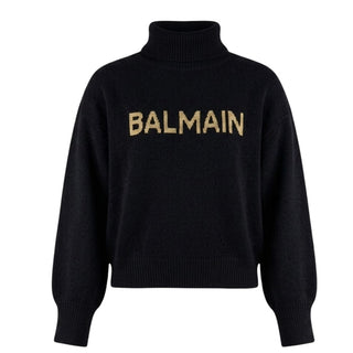 Balmain Maglia A Collo Alto Con Logo Per Bambina BV9B20-W0023