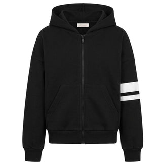 Monnalisa Felpa Nera Con Zip E Cappuccio Per Bambina 178800