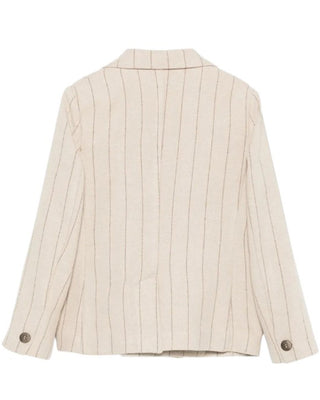 Manuel Ritz Giacca doppiopetto beige in misto lana MR2785