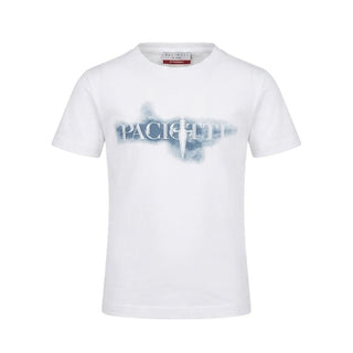 Cesare Paciotti T-shirt Bianca In Jersey Per Bambino TSP6103J-V2