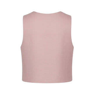 J.o Milano Gilet Rosa In Misto Lino Per Bambina 673M1J