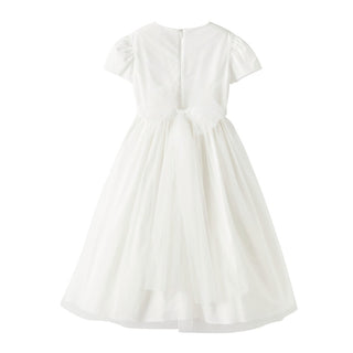 Il Gufo Abito Cerimonia Bianco In Tulle Con Cintura PATVM03LH0018