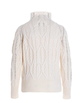 Ermanno Scervino Maglia avorio con strass da bambina SFMA021