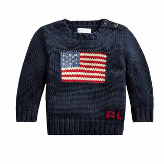 Polo Ralph Lauren Maglia Blu Con Bandiera 320668285001 Per Neonati