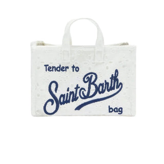 Mc2 Saint Barth Micro Borsa In Pizzo Sangallo Bianco PHONE012/00238L