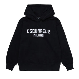 Dsquared2 Felpa Nera Con Cappuccio Per Bambini DQ3184-D0A9U-DQ900