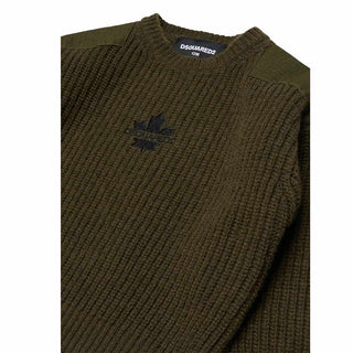 Dsquared2 Maglia Verde In Misto Lana DQ3493-D0AJD-DQ558 Per Neonato