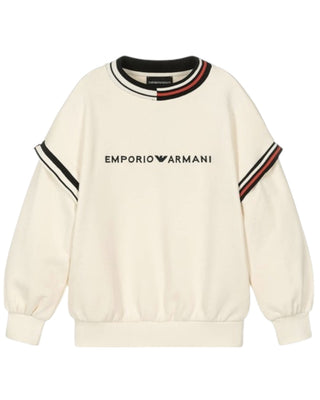 Emporio Armani Felpa avorio con logo ricamato 6D4BJL-1JWPZ