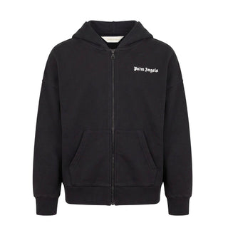 Palm Angels Felpa Nera Con Zip E Cappuccio F6PAJBZH015/110 Per Bambini