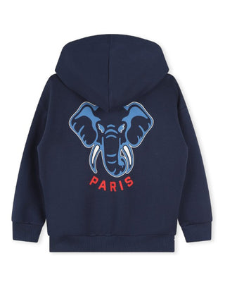 Kenzo Felpa con zip e cappuccio blu da bambino K60813