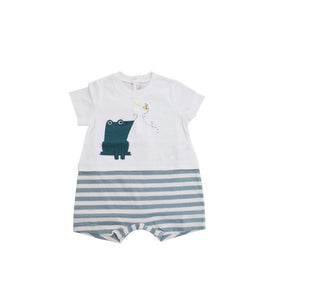 Il Gufo Strampler mit Froschapplikation to256m0014 CLIPS