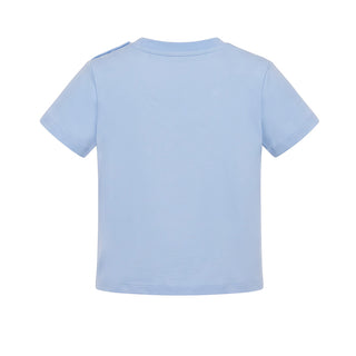 Givenchy T-shirt Celeste Con Logo Ricamato  H31286/789Per Neonato