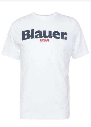 Blauer Crewneck T-shirt with printed logo 22SBLKH02374