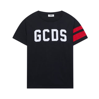 GCDS T-shirt Nera Con Logo Ricamato Z0UKQC592J105/999
