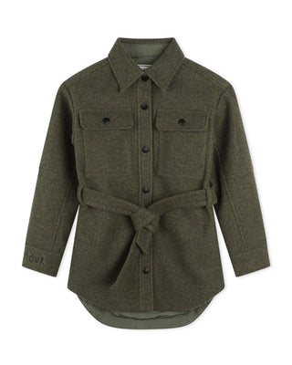 Zadig & Voltaire Camicia verde in panno da bambina X60205