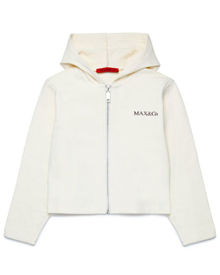 Max&Co. Felpa avorio con zip e cappuccio MX0054-MX056