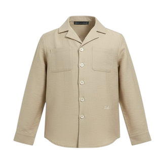 Daniele Alessandrini Camicia Beige A Maniche Lunghe Per Bambino 1235C00488BG