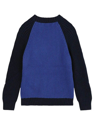 Kenzo Maglia blu a coste da bambino K60784