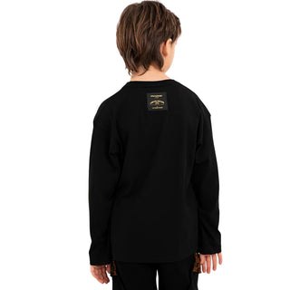 SPRAYGROUND T-shirt Nera A Maniche Lunghe SPY1570BLK Per Bambino