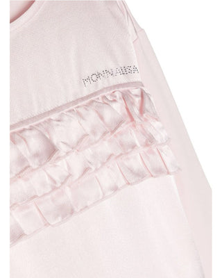 Monnalisa T-shirt in tessuto satinato a maniche lunghe 17D602