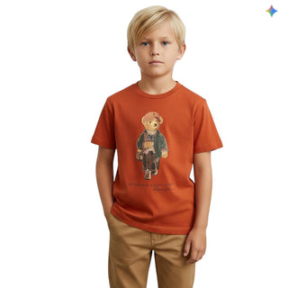 Polo Ralph Lauren T-shirt Girocollo Con Polo Bear 322B27298001 Per Bambino