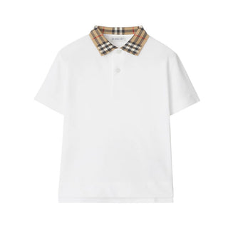 Burberry Polo In Piqué Con Colletto A Quadri 8105571