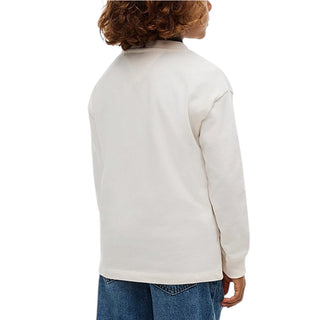 Tommy Hilfiger T-shirt Avorio A Maniche Lunghe KB0KB10651-Z00J Per Bambino