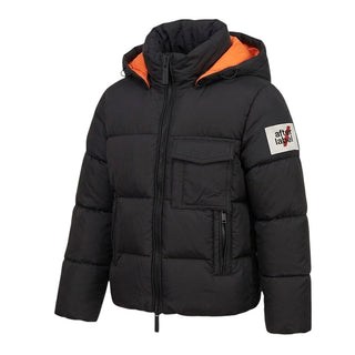After Label Piumino Trapuntato Nero Con Cappuccio 3431O00044/1 Per Bambino