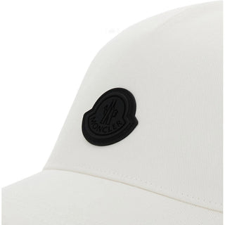 Moncler Cappello Con Visiera Bianco In Gabrdine K10913B00023-034