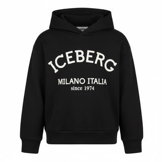 Iceberg Felpa Nera Con Cappuccio Per Bambini MFICE6118J-V3