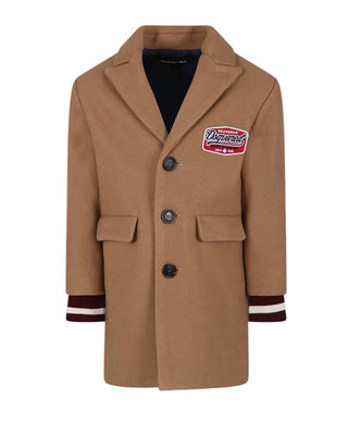 Dsquared2 Cappotto monopetto in misto lana con logo DQ2592-D0AA2