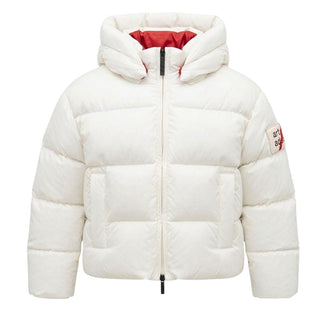 After Label Piumino Trapuntato Avorio Con Cappuccio 3441OY00031/2 Per Bambina