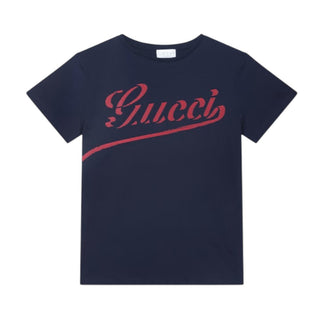 Gucci T-shirt Blu Con Logo Per Bambini 547559-XJGY9-4392