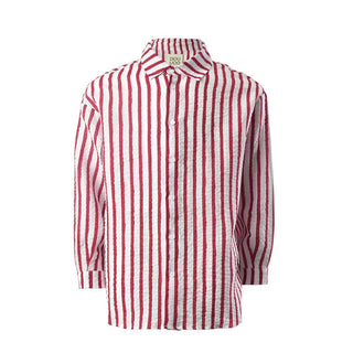 Doudou Camicia oversize in lino a righe DW5P30-I0158