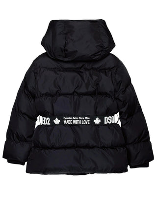 Dsquared2 Giubbino nero trapuntato con cintura logata DQ2439 D00BN