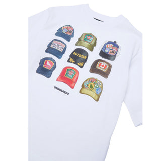Dsquared2 T-shirt Bianca Con Stampa Per Bambino DQ3386-D0AG7-DQ100