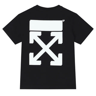 Off-White-T-Shirt mit Rundhalsausschnitt und OBAA002C99JER001-Logo