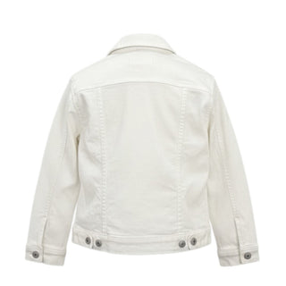 Roy Roger's Giubbino in denim bianco con logo RG111