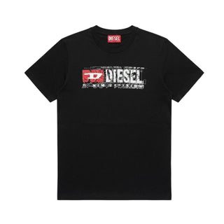 Diesel T-shirt Nera Con Stampa J02976-00YI9-K900 Per Bambini