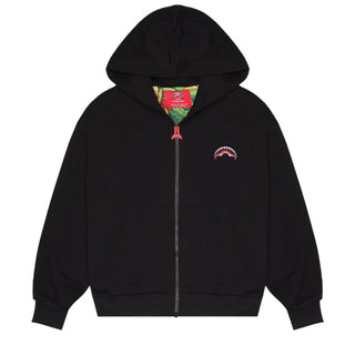 SPRAYGROUND Felpa Nera Con Zip E Cappuccio Da Bambino SPY1421EBLK