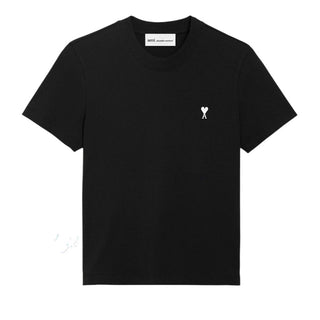 Amis Paris T-shirt Nera In Jersey Per Donna FTS347.724/045