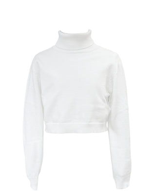 Lù:Lù Maglia avorio cropped da bambina LL0744